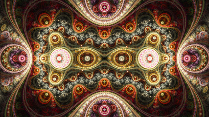 Exotic pattern. Plasma force protective field. 3D surreal illustration. Sacred geometry. Mysterious psychedelic relaxation pattern. Fractal abstract texture. Digital artwork graphic astrology magic