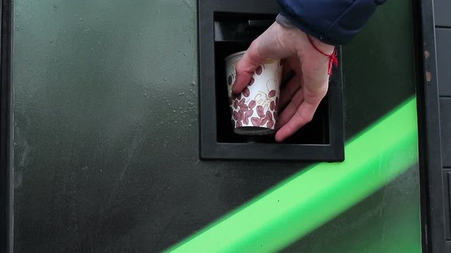 Vedding. A man's hand takes a cup of coffee. Close up