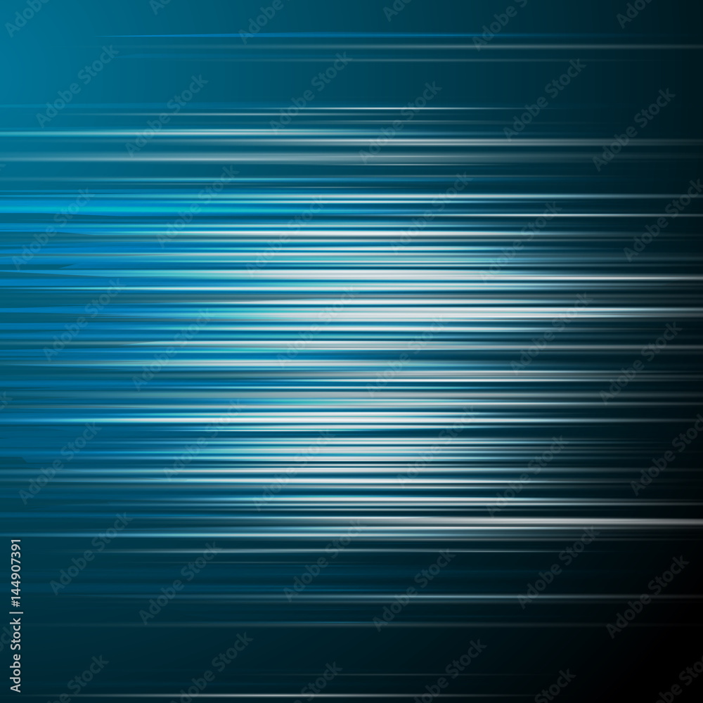 Poster Vector illustration of abstract background with horizontal blue lines