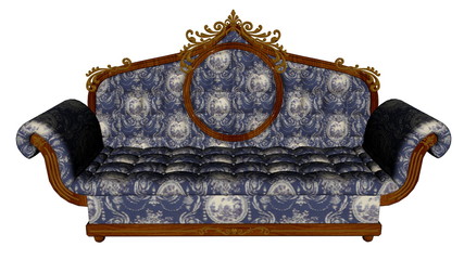 Blue vintage sofa - 3D render