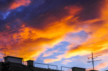 Abendstimmung, rosa wolken