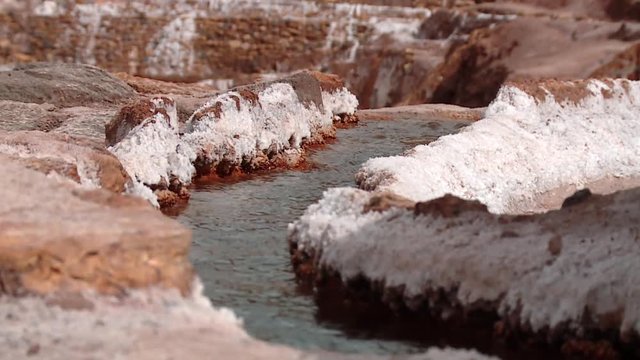  salt mining in Maras, Peru. Near Cusco in the Andes. South america
