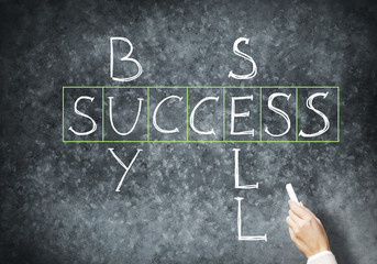 Woman draw crossword