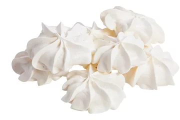 Stoff pro Meter Delicious appetizing meringue isolated on white © solstizia