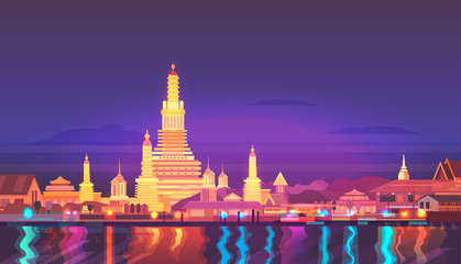 Vector illustration. Thailand. Travel around