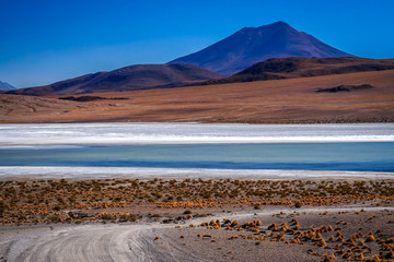 Road in Altiplano in Bolivia