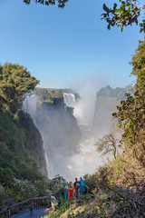 The Victoria falls is the largest curtain of water in the world (1708 meters wide). The falls and the surrounding area is the National Parks and World Heritage Site - Zambia, Zimbabwe. - 144912180