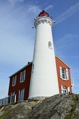 Fototapeta na wymiar Fisgard Lighthouse at Fort Rodd Hill Naional Park VictoriaBC