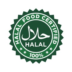 halal logo vector. halal emblem.
