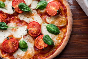 Traditional margarita pizza