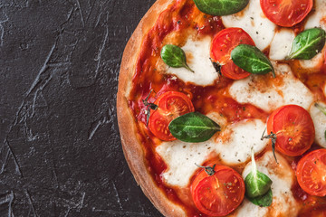 Traditional margarita pizza