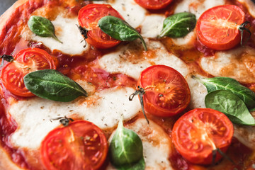 Traditional margarita pizza