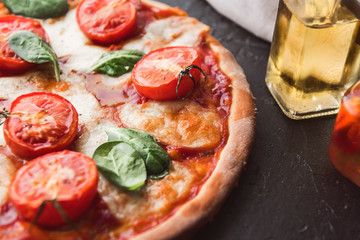 Traditional margarita pizza