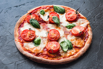 Traditional margarita pizza