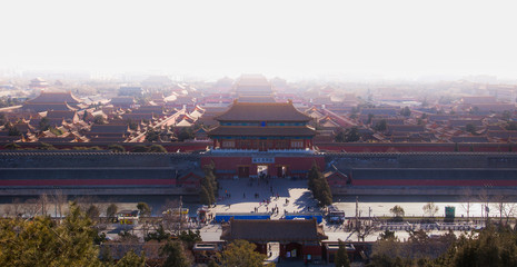 Panoramic scene at the Forbidden City, Beijing, China	