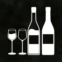 wine bottles and glassware image vector illustration eps 10
