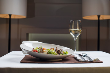 Caesar salad with seafood