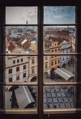 Prague Through the Old Town Hall Tower Window