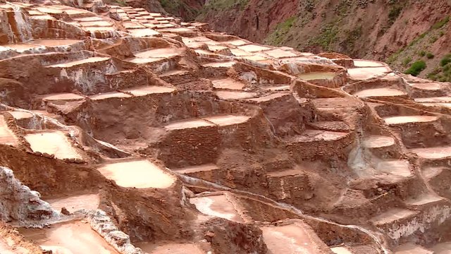 HD video footage from PERU: Maras salt evaporation pond, Region of Cusco (Cuzco). South America