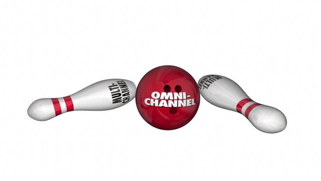 Omnichannel Vs Multi-Channel Bowling Ball Strike Marketing 3d Animation