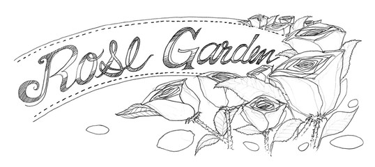 Flower rose sign hand drawing design