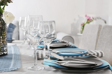 Beautiful festive table setting, closeup