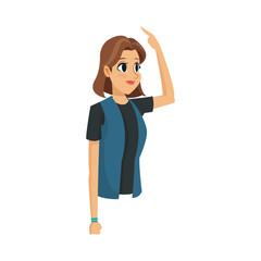 young woman cartoon icon over white background. colorful design. vector illustration