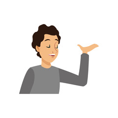 man cartoon icon over white background. colorful design. vector illustration