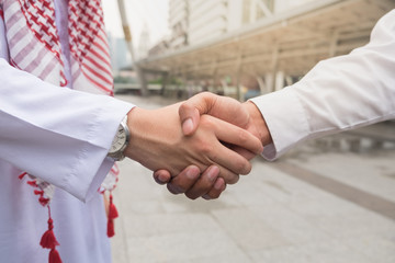Co-Business and Co-worker partners Successful businessman shaking hands Concept