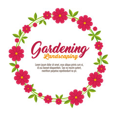 gardening landscaping decorative frame vector illustration design