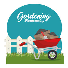 cute garden plants cultive vector illustration design