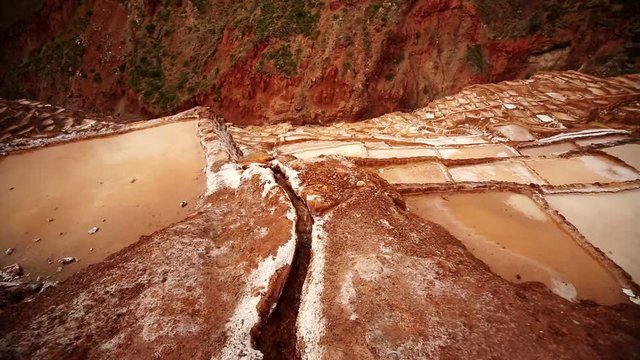  salt evaporation pond in Maras, Peru. Near Cusco in the Andes