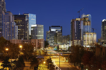 Fototapeta premium Charlotte, North Carolina Night Skyline