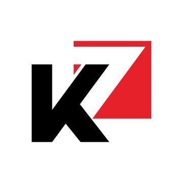 letter K and number seven logo vector.