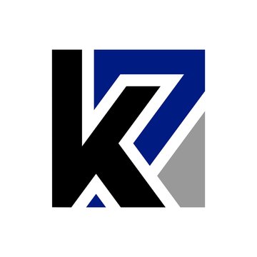 letter K and number seven logo vector.
