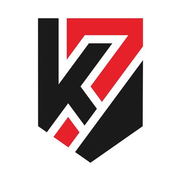 letter K and number seven logo vector.