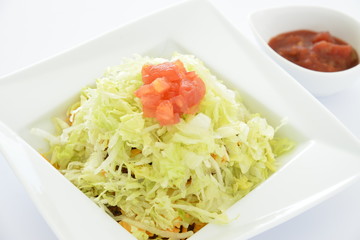 Salad of cabbage with tomatoes mixed
