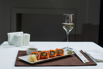 roll are served on the table with