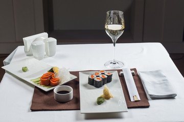 roll are served on the table with