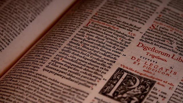 Old Book with latin lettering from the 17th or 18th century