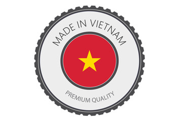 Made in Vietnam Seal, Vietnamese Flag (Vector Art)