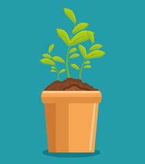 cute garden plants cultive vector illustration design