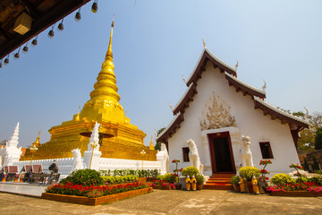 Wat Phrathatchaehaeng Temple in Nan Province Northern Thailand. A famous temple in Thailand.
