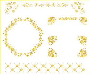 薔薇　ゴールド　フレーム　セット