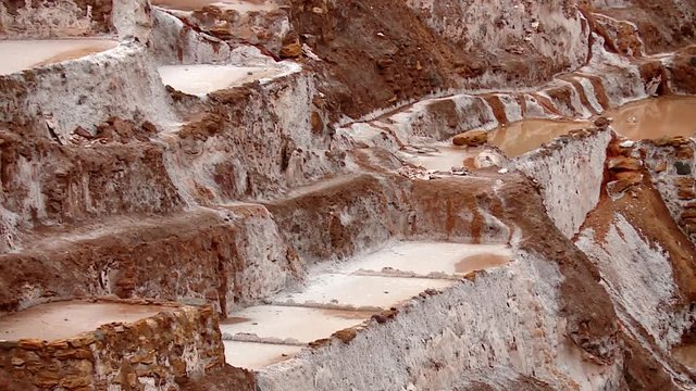  salt evaporation pond in Maras, Peru. Near Cusco in the Andes