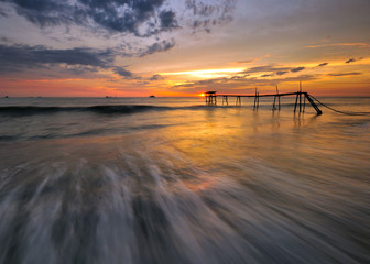 Obraz na płótnie Canvas Sunset view at seascape