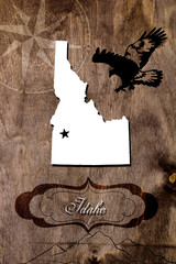 Poster Idaho state map outline