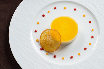 berry fruit jelly with fresh berries yellow