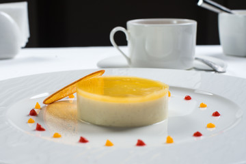 berry fruit jelly with fresh berries yellow