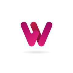 Letter W logo. Vector icon design template. Color sign.